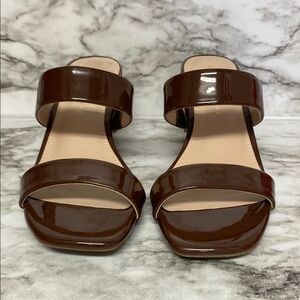 Brown Patent Leather Women's Sandals